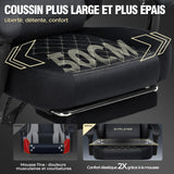 GTPLAYER Silla Gaming Sillón Gaming Tela Silla Gamer Ergonómica Oficina Silla PC, 150 kg, Silla de Mesa Regulable y giratoria con cojín de Asiento con muelles y reposapiés, Negro