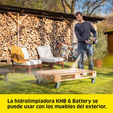 Kärcher 18 V Hidrolimpiadora de media presión KHB 6 Battery, presión: 24 bar, 2 tipos de boquillas Quick Connect, conector para manguera A3/4", compatible con batería 18 V Kärcher, batería no incl.