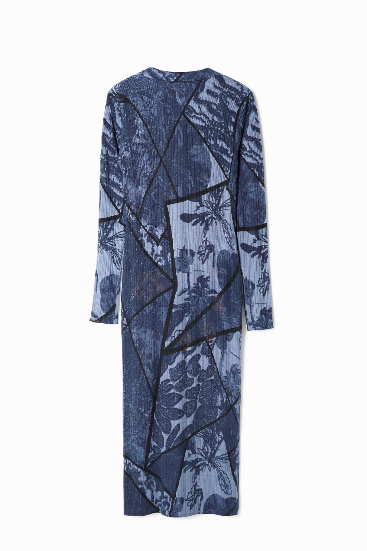 Desigual Vestido de Manga Larga para Mujer, Azul, S
