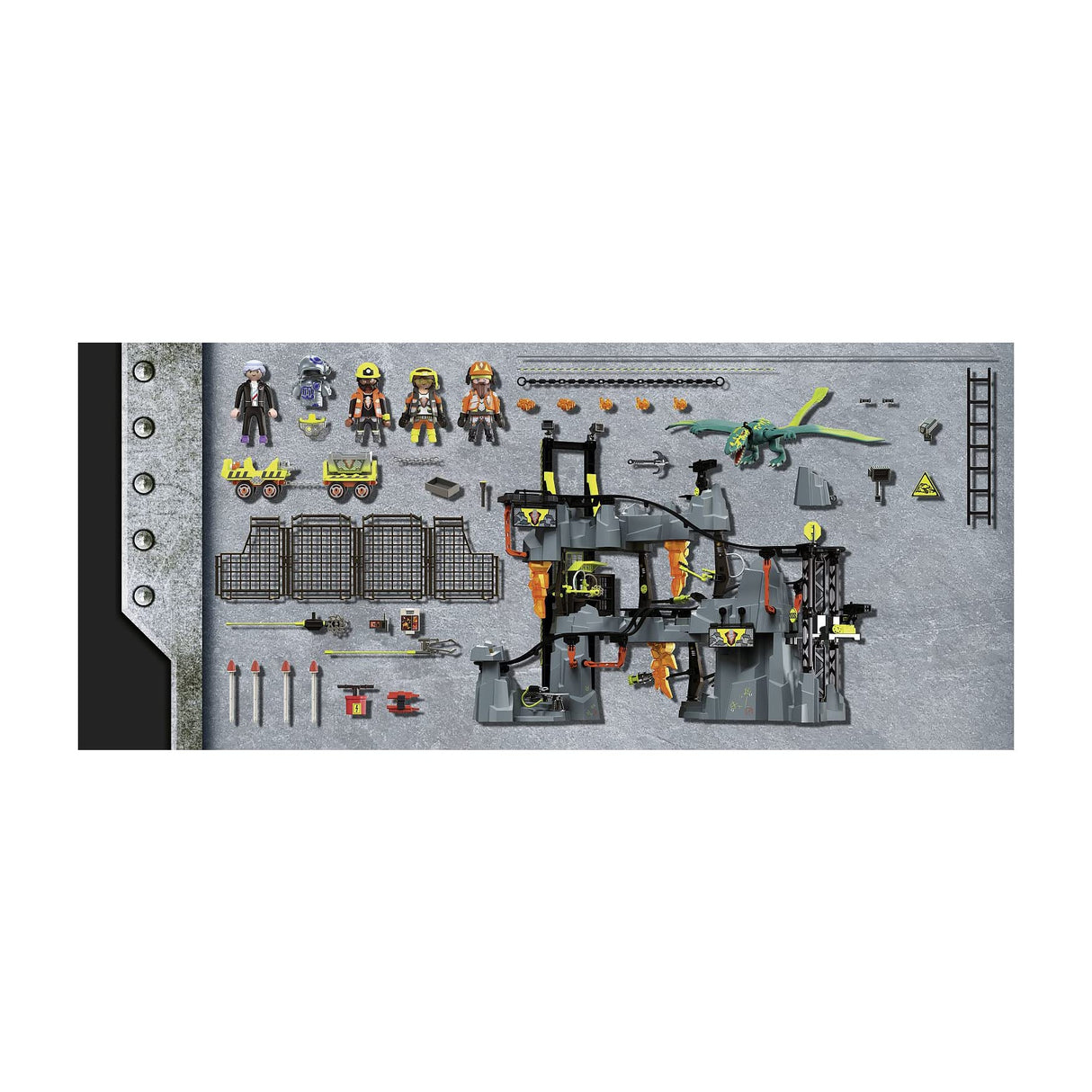 PLAYMOBIL Dino Rise 70925 Dino Mine, Tren minero con vehículos y trampas, Juguetes para niños a Partir de 5 años