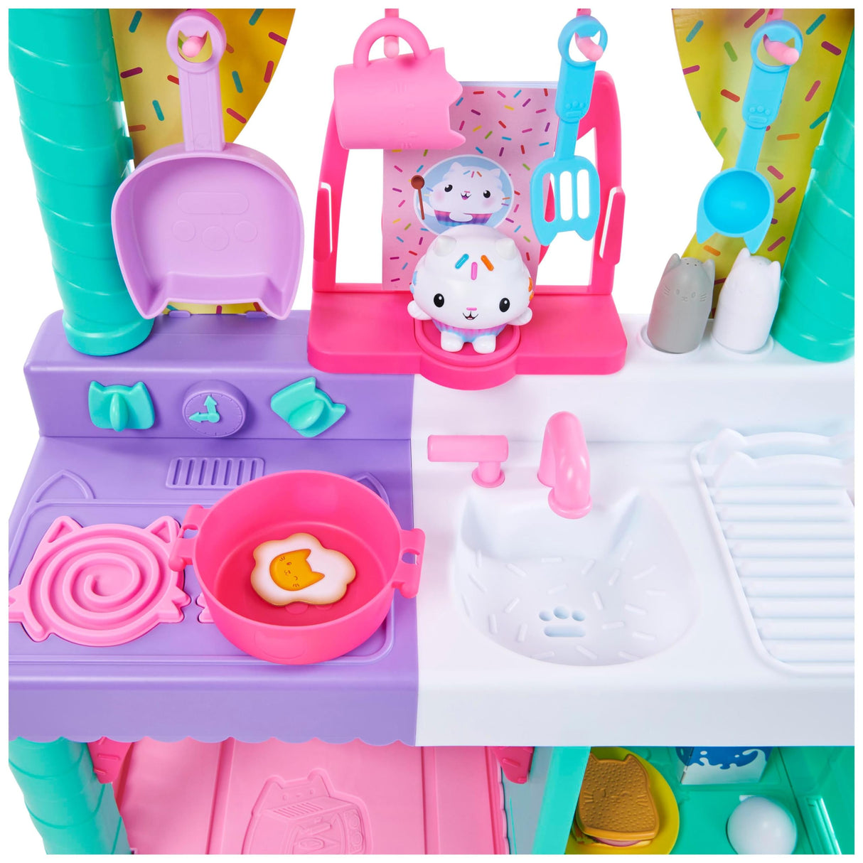 Gabby's Dollhouse Cakey GDH Purrfect Dollhouse + RLP Kitchen, Color Cocina para Juegos de rol, Medium (Spin Master 6069148)