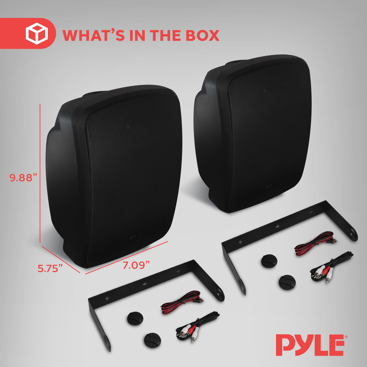 Pyle Altavoces Bluetooth Resistentes al Agua para Exterior – Altavoces de Pared 2 Vías de 5,25" (13,34 cm) con Rejilla Protectora, Soporte Universal – para Terraza, Jardín e Interior (Par)