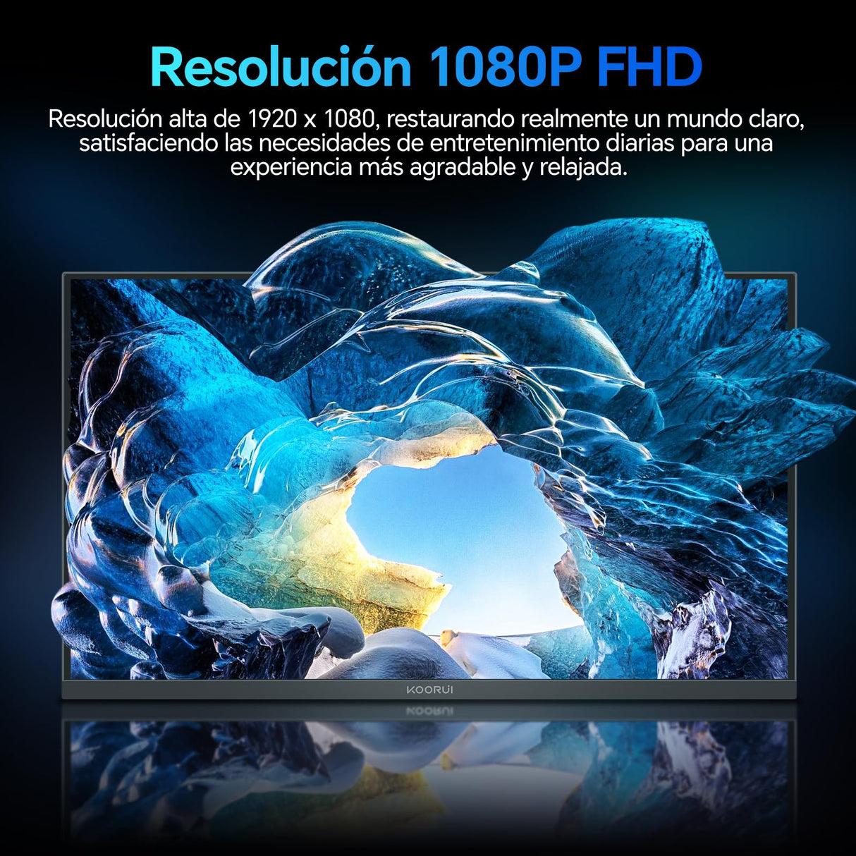 KOORUI E2212F Monitor 22 Pulgadas, Full HD VA 100Hz, 1920x1080, 3000:1, 5ms, 99% SRGB, 72% NTSC, HDMI 1.4, VGA, Eye Care, Adaptive Sync, VESA, Inclinable, Pantalla Ultra Fina y Ligera