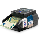 Detectalia D7T+ Detector de Billetes Falsos con 100% detección para 3 divisas EUR, GBP, USD con 5 Sistemas de deteccion y Pantalla TFT
