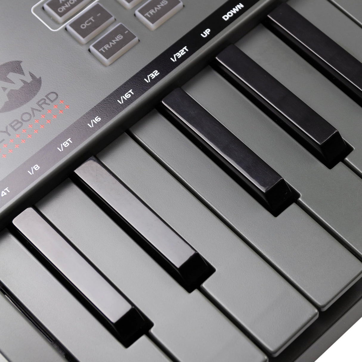 RockJam Go - Controlador de teclado MIDI USB y Bluetooth de 25 teclas con 8 almohadillas de batería retroiluminadas, 8 perillas