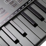 RockJam Go - Controlador de teclado MIDI USB y Bluetooth de 25 teclas con 8 almohadillas de batería retroiluminadas, 8 perillas