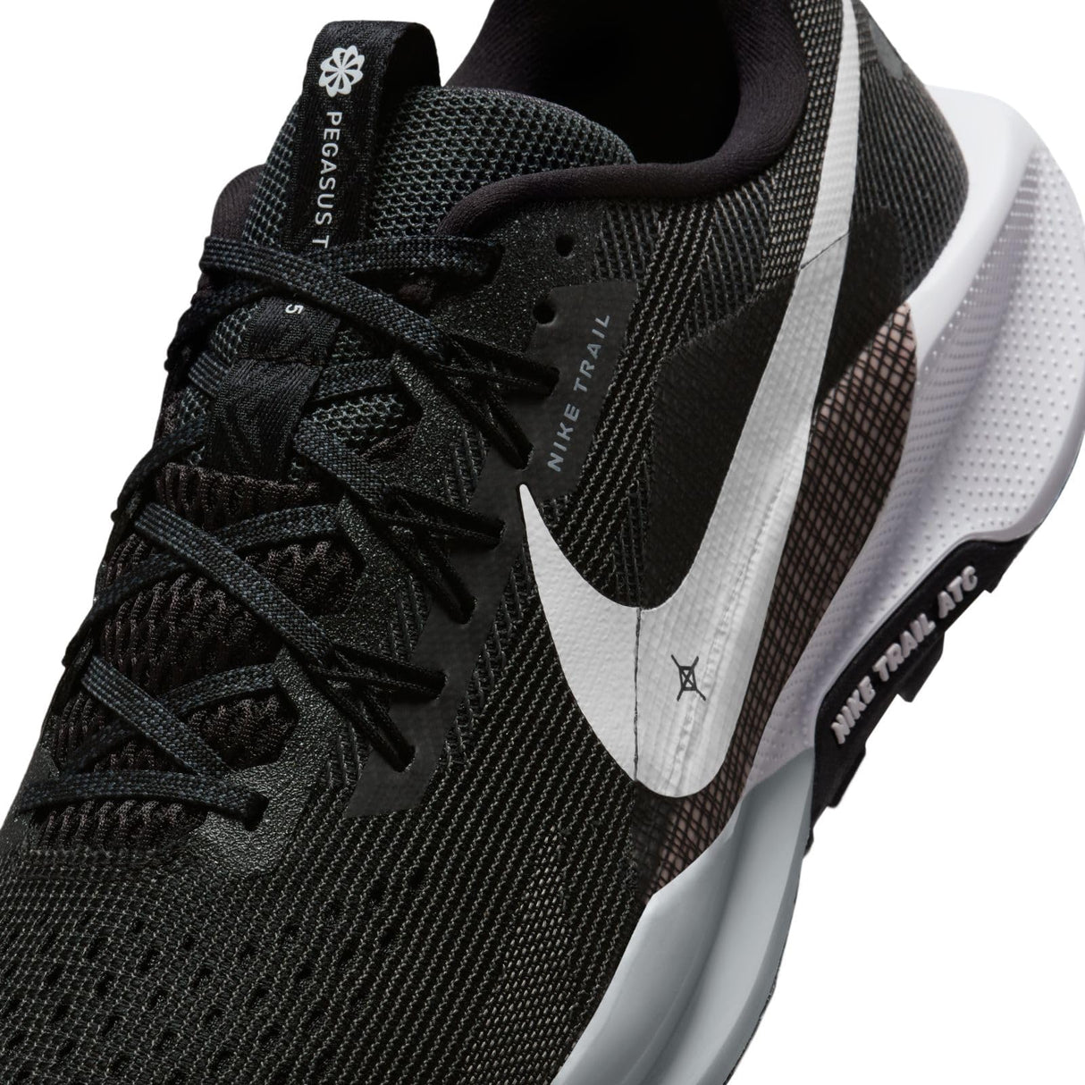 NIKE Reactx Pegasus Trail 5, Sneaker Hombre, Black White Anthracite Wolf Grey, 42 EU