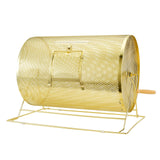 VEVOR Tambor de Tómbola de Lotería Capacidad de 10.000 Boletos o 300 Pelotas de Ping-Pong Jaula de Juego de Bingo de Metal Chapado en Latón Mango Giratorio de Madera 376x540 mm para Evento de Votación