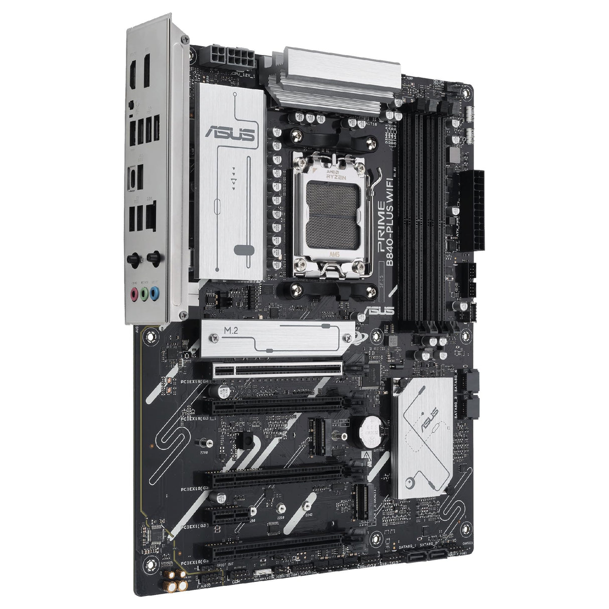 ASUS Prime B840-PLUS WiFi - Placa Base AMD ATX, DDR5, PCIe 4.0 Ready, Tres Ranuras M.2, Wi-Fi 6E, Realtek 2.5Gb Ethernet, DisplayPort, HDMI, USB 10Gbps Tipo-A y Tipo-C, BIOS Flashback, Aura Sync