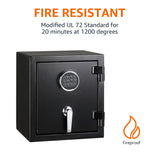 Amazon Basics Caja fuerte resistente a incendios, con teclado electrónico programable, 23.5 l, negro, 36 x 31 x 40 cm (ancho x prof. x alto)