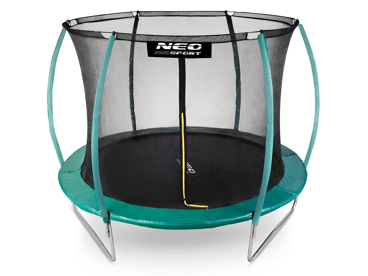 Trampolín de jardín de 244 cm para niños, Juego Completo con Red de Seguridad Interior, Escalera Cubierta de muelles