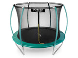 Trampolín de jardín de 244 cm para niños, Juego Completo con Red de Seguridad Interior, Escalera Cubierta de muelles