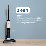 Di4 Velluto Fregona Eléctrica 2 en 1 Aspira y Friega, Motor Digital Brushless 220W, Autolimpieza, Sensor Inteligente de Suciedad, 40 min Autonomía, Pantalla LED, Doble Depósito, Tracción Automática