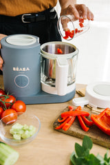 BÉABA Babycook Neo, Robot de cocina infantil, tritura, cocina y cuece al vapor, Rápido en 15 minutos, Recipiente de vidrio y cesta de acero inoxidable, Para Bebés y Niños, Gris mineral