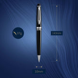 Waterman Expert bolígrafo, color negro brillante con adorno cromado, punta media con cartucho de tinta azul, estuche de regalo