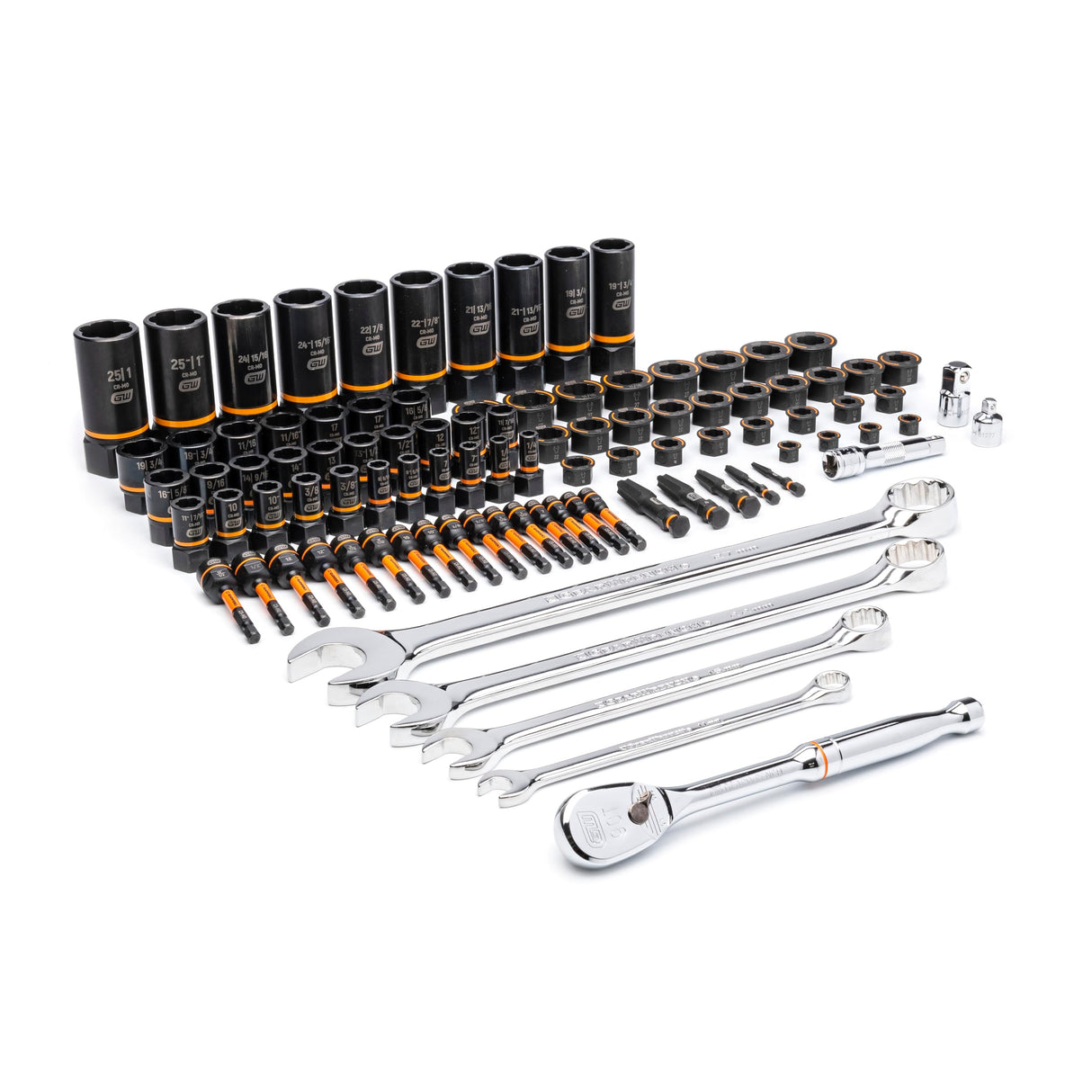 GearWrench GWMSBBS02 - Juego de herramientas mecánicas de 97 piezas de 1/10.2 cm, 3/20.3 cm, 1/5.1 cm en bandeja de almacenamiento de espuma