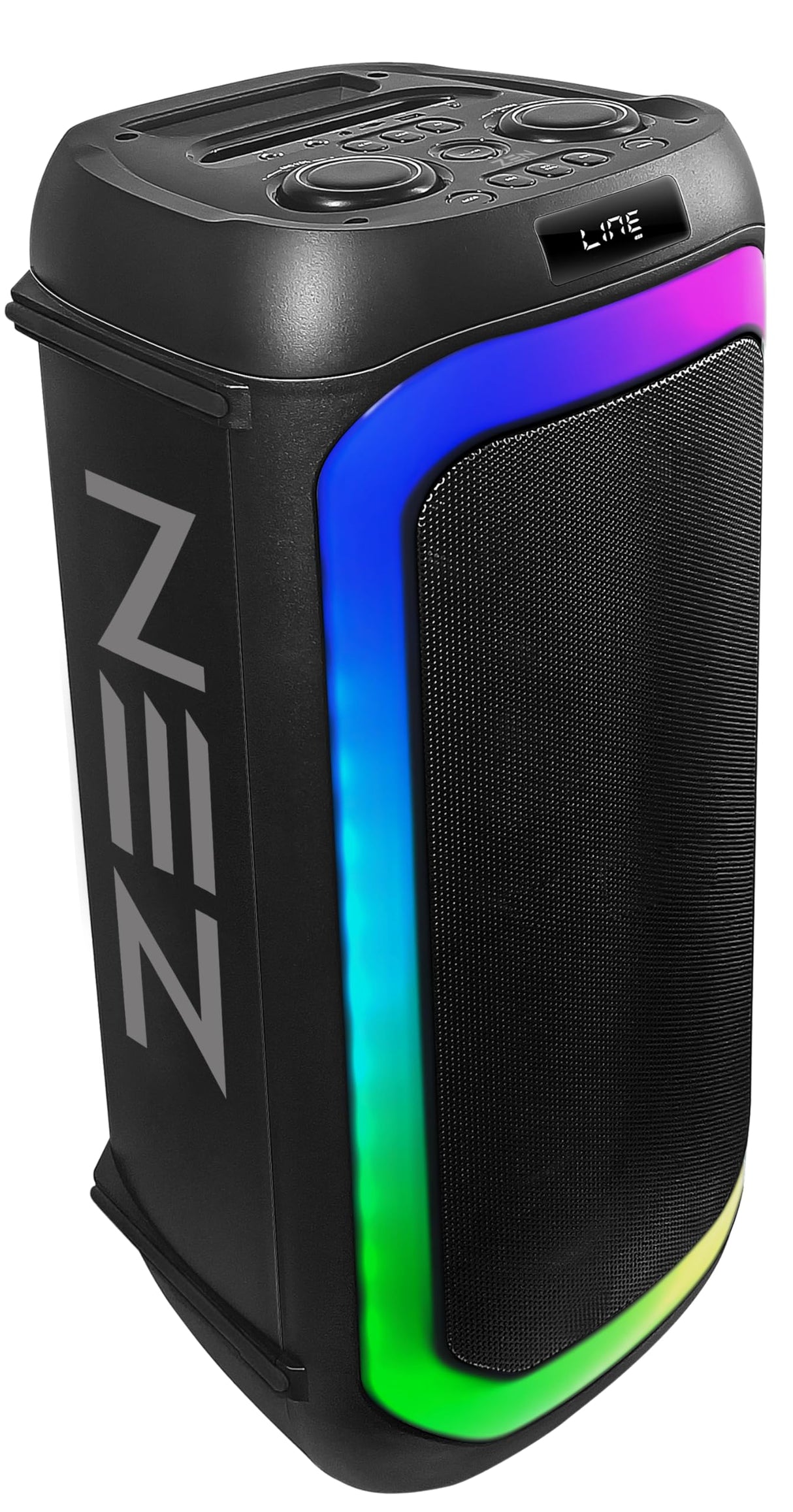 Altavoz portátil Bluetooth Zen Aero Potente de 350W, 10H de batería, luces LED RGB. Altavoz Grande con TWS, Aux in, USB, entrada de micrófono, y micrófono inalámbrico, con radio FM y con gran potencia
