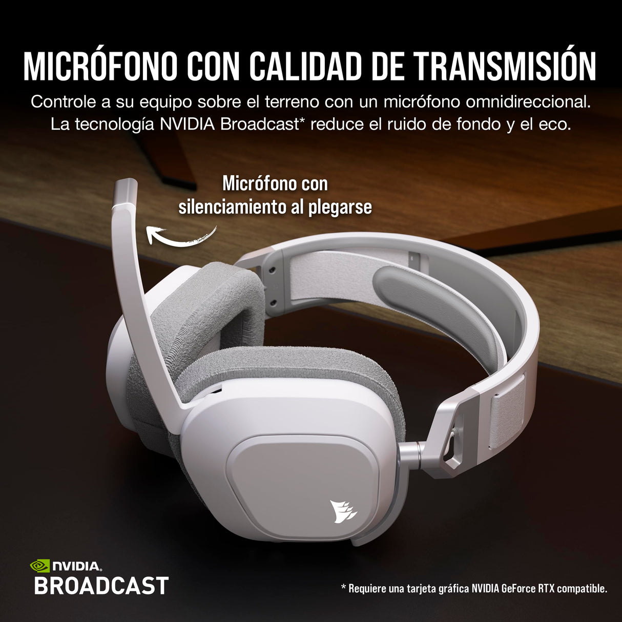 Corsair HS80 MAX Wireless Auriculares para Juegos Multiplataforma con Bluetooth – Dolby Atmos – Micrófono de Calidad Broadcast – Compatible con iCUE – PC, Mac, PS5, PS4, Switch, Móvil – Blanco