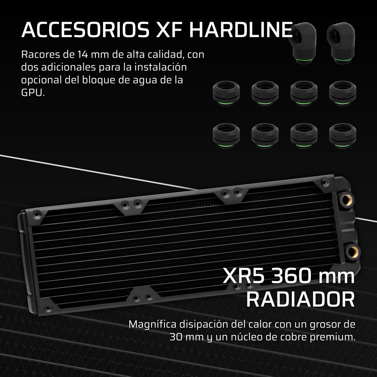 Corsair iCUE Link XH505i RX360 RGB Kit de Refrigeración Personalizada – Bloque de Refrigeración Liquida XC7 Elite, Bomba y Depósito XD6 Elite, 3 RX120 RGB, Radiador XR5 de 360 mm, System Hub - Negro