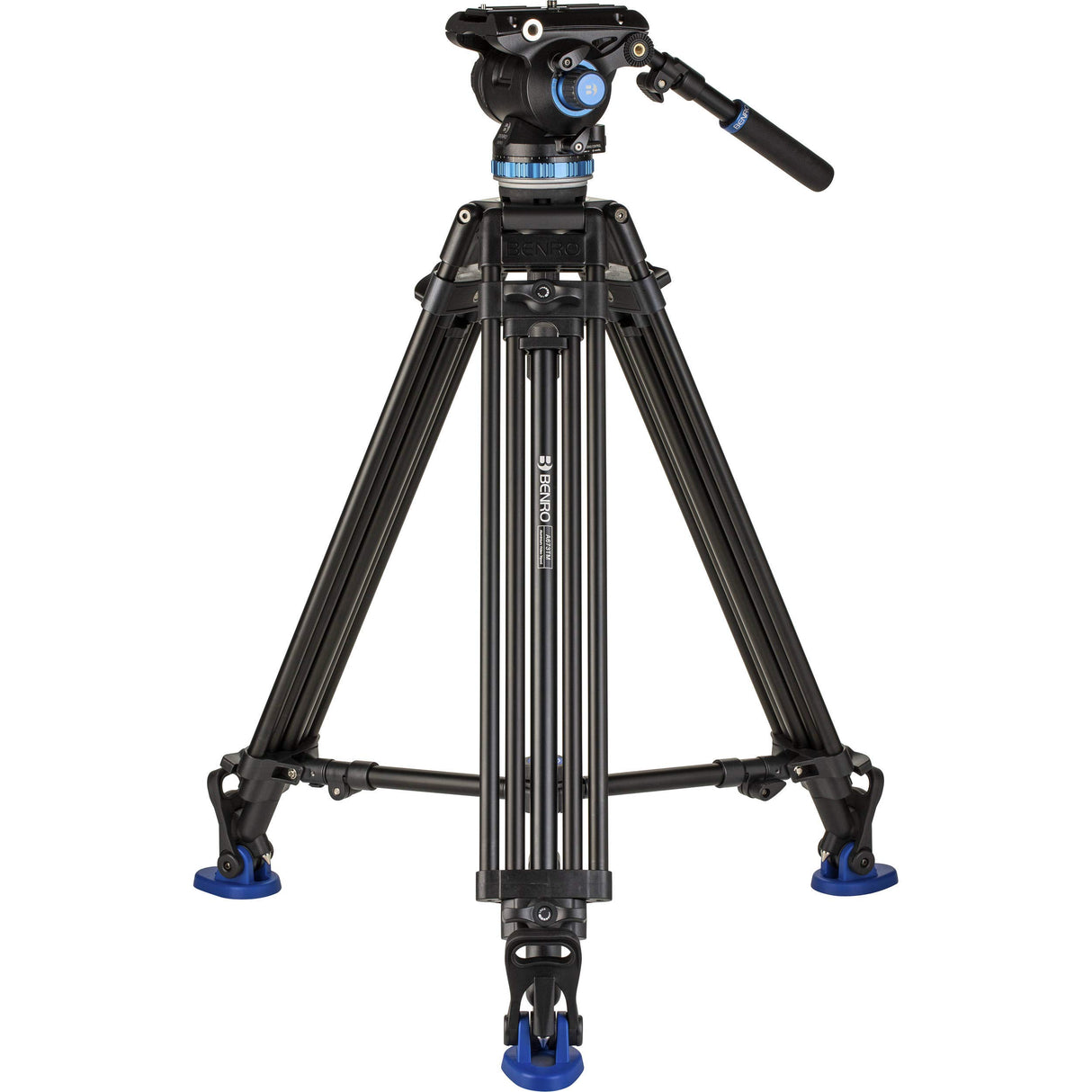 Benro Trípode de Video de Aluminio de Doble Etapa A673TM y Cabeza S8PRO, Cuenco de 75 mm, 3 Secciones de Pata, Bloqueo de Palanca giratoria