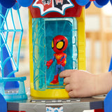 SPIDEY AND HIS AMAZING FRIENDS Marvel Aracnocuartel de los Web-Spinners - Set de Juego Infantil con Figura de Spidey, vehículo y Accesorios