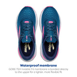 BROOKS Ghost 16 GTX, Sneaker Mujer, Azul marroquí/Rosa/Amarillo, 37.5 EU