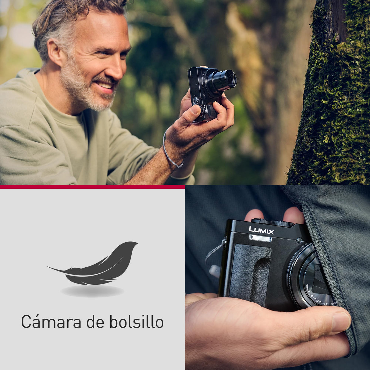 Panasonic LUMIX DC-TZ99E-S Cámara Compacta con Zoom para Viajes, Lente Leica DC, Zoom de 30x, 20,3 MP, Video 4K 30p, Monitor Inclinable, Wi-Fi, Bluetooth, Color Argento