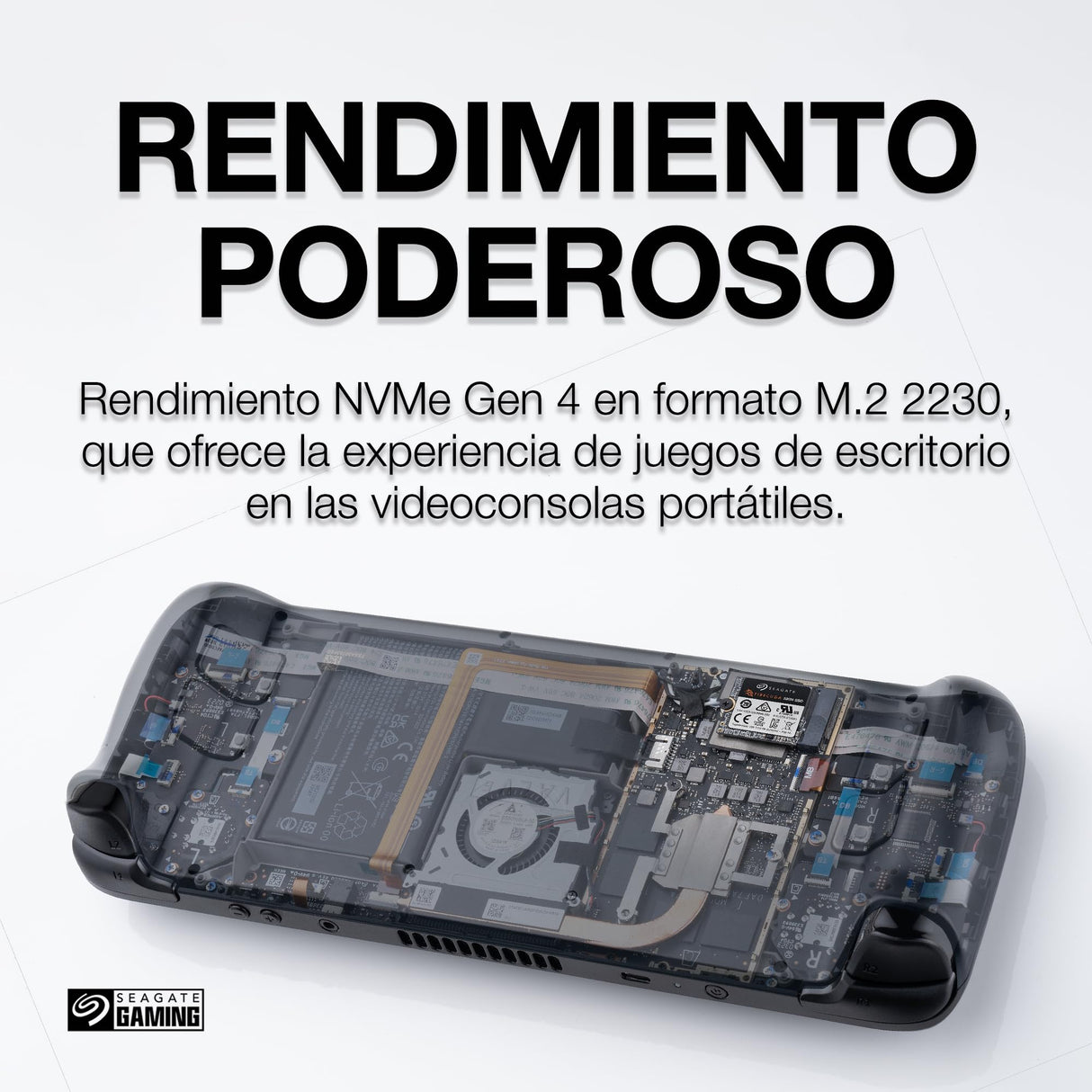 Seagate FireCuda 520N 1024GB NVMe Gaming SSD, M.2 2230-S2,PCIe G4 x4, con Servicios Rescue, Modellnr.: ZP1024GV3A002