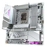 GIGABYTE Placa Base Z890M AORUS Elite WIFI7 Ice - Compatible con procesadores Intel Core Ultra (Serie 2), 12+1+2 Fases VRM, hasta 8800MHz DDR5 (OC), 1xPCIe 5.0 + 2xPCIe 4.0, Wi-Fi 7, Thunderbolt 4