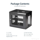 StarTech.com Armario Rack de Pared para Servidores 9U 19" 2 Columnas Estante 1U - Rack de Servidores de Montaje en Pared