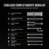 Corsair HX1000i Fuente de Alimentación ATX Totalmente Modular de Muy Bajo Nivel Sonoro - Compatible con ATX 3.1 y PCIe 5.1 -Ventilador con Rodamiento Dinámico Fluido - 80 PLUS Platinum - Negro