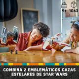 LEGO Star Wars 75393 Caza Tie y ala-X Fusionados - Juguete de Construcción con 2 Naves Estelares - 4 Minifiguras y Figura de Droide - Regalo para Niños de 9+ Años y Fans