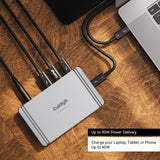 CalDigit E5 - Thunderbolt 5 Element 5 Hub - 9-Puerto, 4 x Thunderbolt 5/USB4 v2 Puertos, 3xUSB-A y 2xUSB-C 10Gb/s Puertos, Single 8K, Dual 6K/8K, Oro Dual 4K@240Hz Displays, 90W Charging, 0,8 m Cable