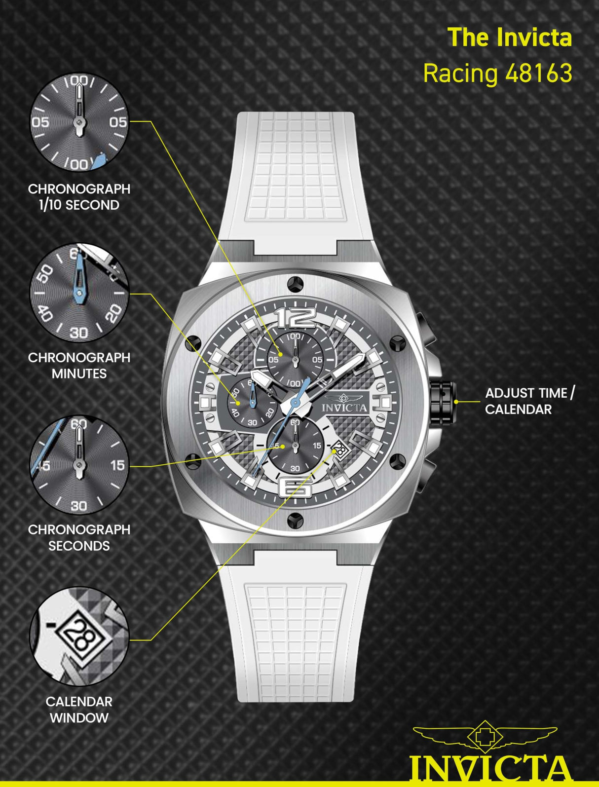 INVICTA Racing Reloj Cuarzo para Hombre de Acero Inoxidable - 47mm