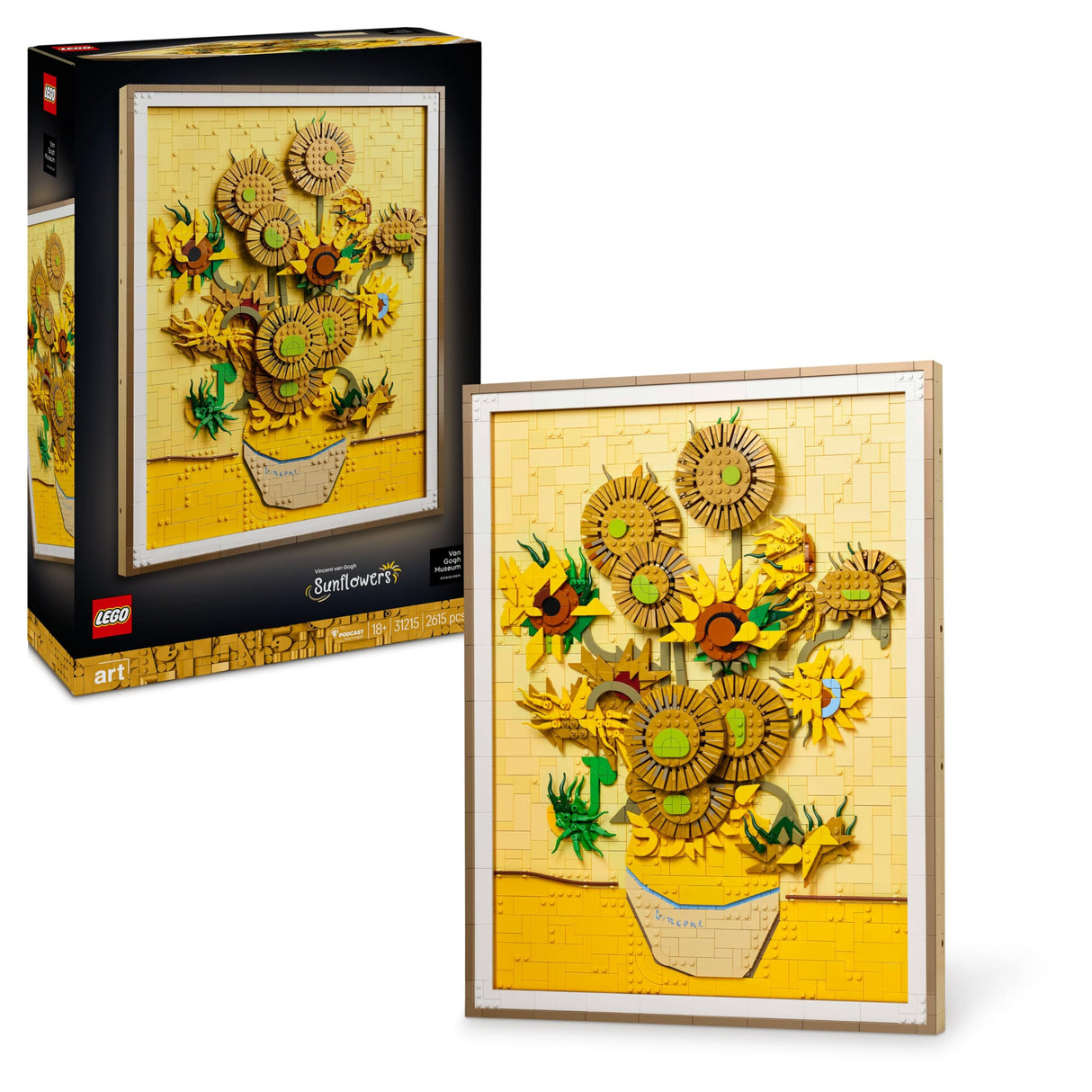 LEGO Art Vincent van Gogh: Los Girasoles, Maqueta 3D para Construir para Adultos de Obra de Arte, Flores Artificiales y Decoración del Hogar, Construcción Creativa, Regalo para Mujeres y Hombres 31215