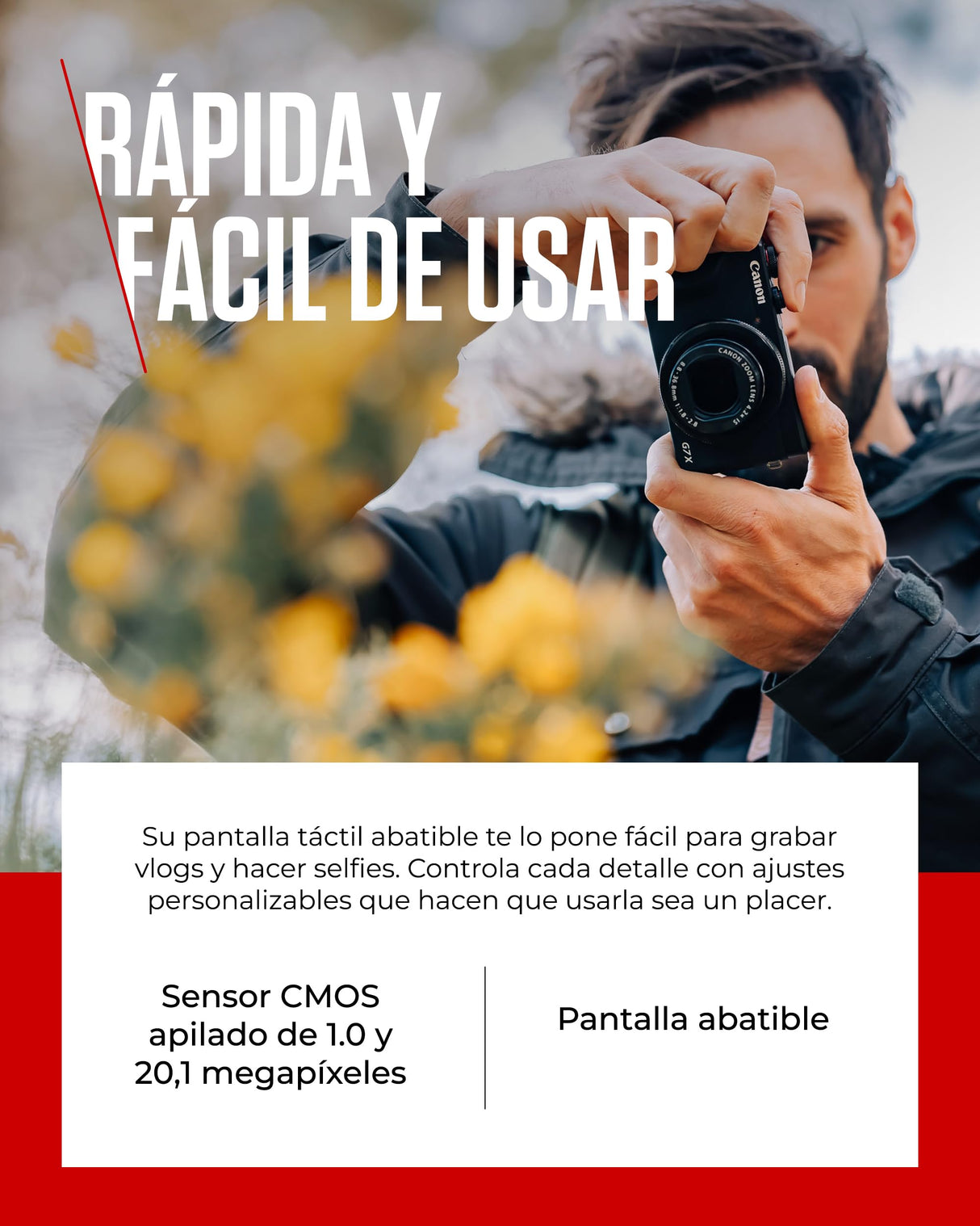 Canon PowerShot G7 X Mark III (Negra) - Cámara Digital Compacta con Sensor de 1 Pulgada y Grabación en 4K - Ideal para Ambientes con Poca Luz - Wi-Fi y Bluetooth - Ideal para Crear Estés Donde Estés