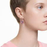 Swarovski Pendientes Gema, Tallas mixtas, Flor, Rosas, Baño de rodio