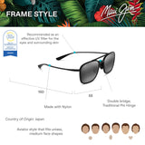 Maui Jim Keokea Gafas, Black, 55-19-150 Unisex Adulto