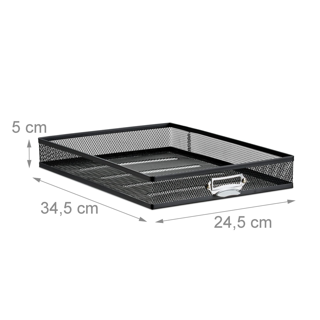 Relaxdays Organizador Escritorio con 5 Cajones para Documentos A4, Acero, Negro, 29 x 27,5 x 35,5 cm