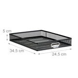 Relaxdays Organizador Escritorio con 5 Cajones para Documentos A4, Acero, Negro, 29 x 27,5 x 35,5 cm