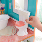 KidKraft Casa de muñecas de madera Camila con muebles y accesorios, Casita de juguete con gato, ascensor y piscina para muñecas de 30 cm, juguetes niños y niñas desde 3años (65986) Exclusivo en Amazon