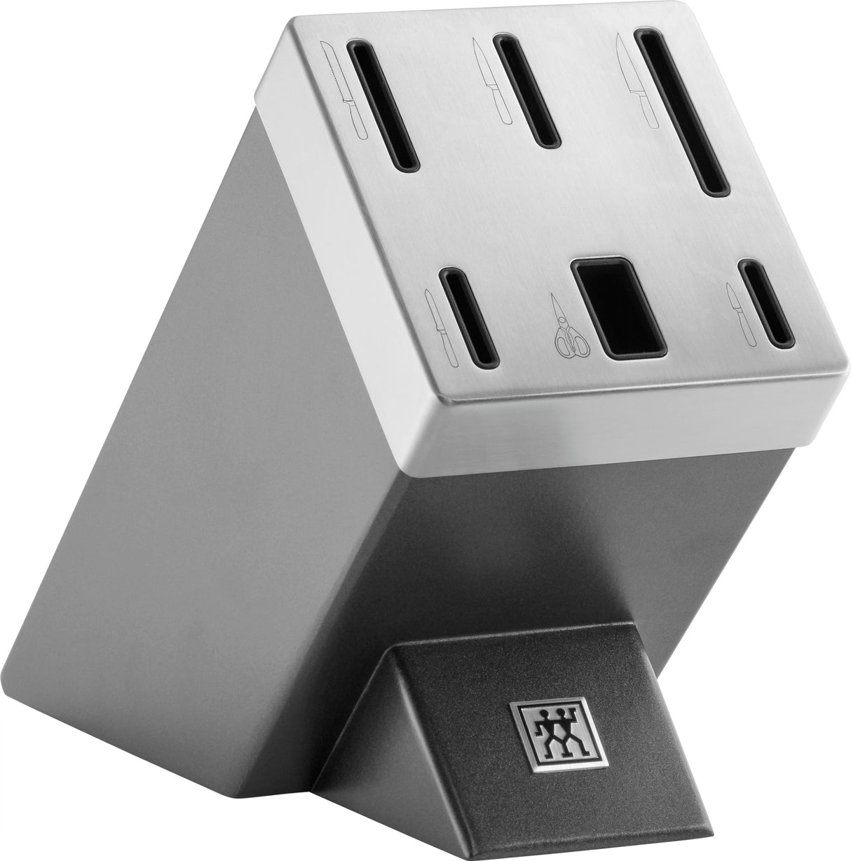 ZWILLING Gourmet - Bloque de cuchillos autoafilables (7 piezas, acero inoxidable y mango de plástico), color gris
