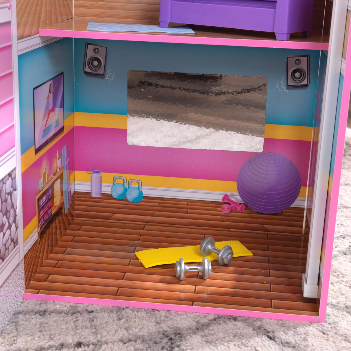 KidKraft Treehouse Retreat Casa de Muñecas de Madera con Muebles y Accesorios, Casita de Juguete con Perro, Garaje y Ascensor para muñecas de 30 cm, Juguetes niños y niñas Desde 3 años (10108)