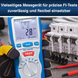 PeakTech 2710 – Probador digital de FI con pantalla LCD grande, disyuntor de corriente residual, cuchilla RCD, carcasa con doble aislamiento, voltaje de funcionamiento 230V / 50Hz - CAT III 600 V