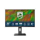 Philips 32B1N3800 Monitor 32" UHD, WLED, 60Hz, VA, 4 ms GtG, Adaptive Sync., TUV Eye Comfort, Altavoces, Altura Ajustable (3840x2160, 2X HDMI 2.0, 1x DP 1.4, USB-Hub) Negro
