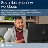 Auriculares Voyager Free 60 UC de Poly (Plantronics) — Cancelación de ruido para llamadas nítidas — Cancelación de ruido activa —Estuche de carga portátil — Para iPhone, Android,PC/Mac, Zoom y Teams