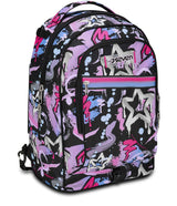 Seven - Mochila escolar Jack de 2 ruedas, color negro fucsia, Mark On Girl, 3 en 1, triple uso, mochila con carro desenganchable, bolsillo para botella y sistema cruzado, mochila escolar de viaje,