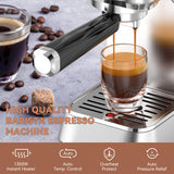 KitchenBoss Cafetera Espresso Compacta Profesionale: Máquina de Café Expreso para el Hogar, Cafetera Manual para Cappuccinos, Cafetera Express 15 Bares con Espumador, 1.2L Depósito Extraíble