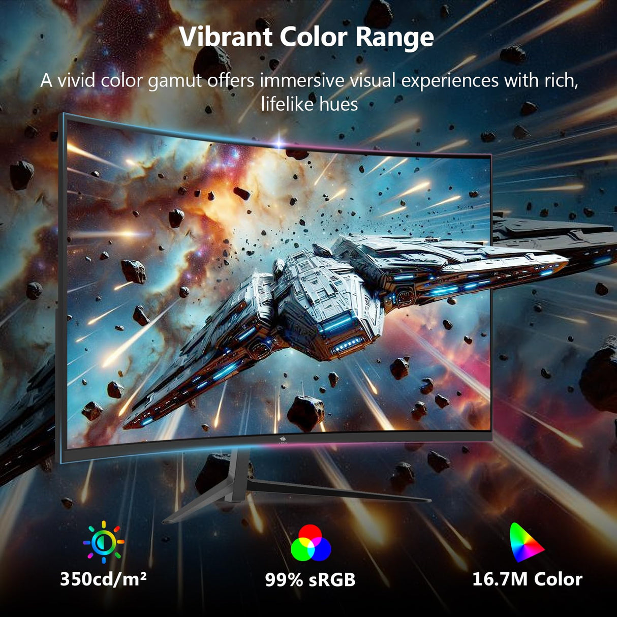 Z-Edge Monitor Gaming Curvo 27'' 200 Hz, 1ms, FreeSync, Pantalla FHD 1080P con DP Cable, 350 CD/m², 1500R VA Sin Marco, HDMI2.1 & DP1.4, VESA, sRGB 99%, 178° ángulo de visión, Inclinación Ajustable