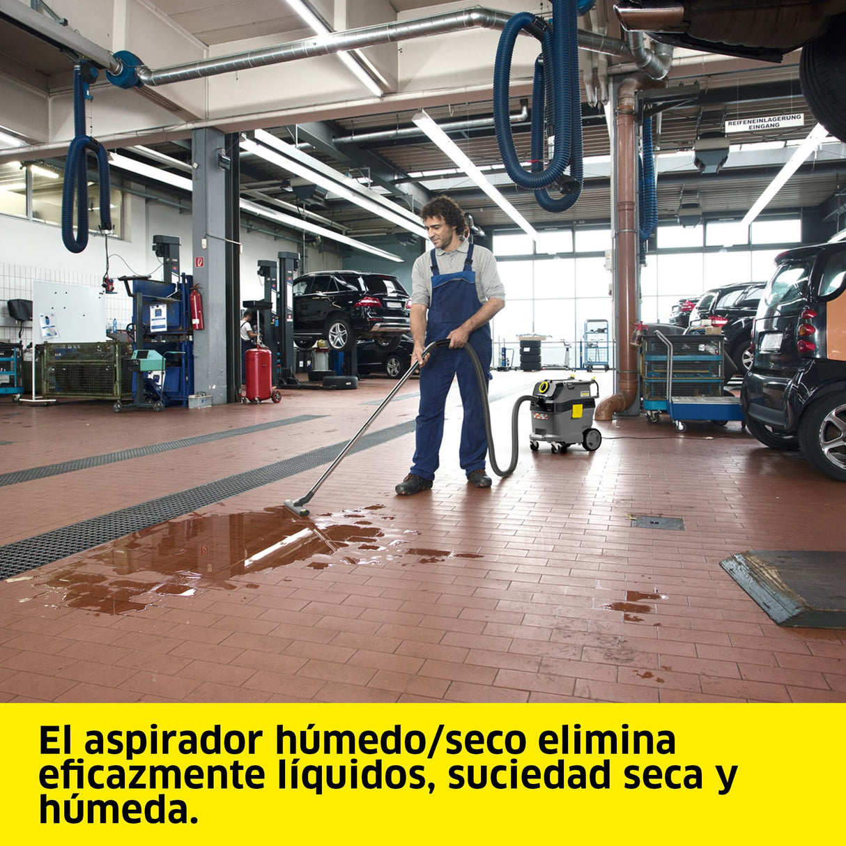 Kärcher Aspirador en seco y húmedo NT 30/1 Tact L, Potencia: 1380 W, depósito: 30 l, Manguera de succión: 2,5 m, Boquilla barredora de Suelos (360 mm), Boquilla para Ranuras